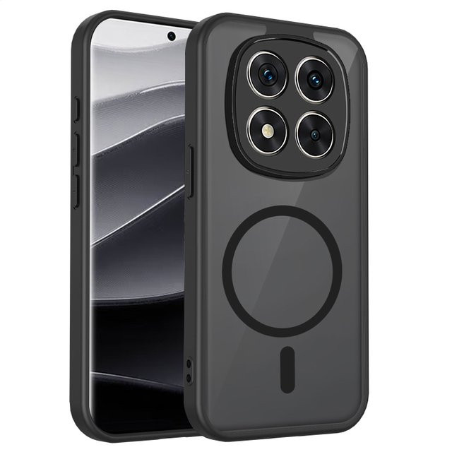 MagSafe Magnetische Handyhülle mit mattierten Kanten und durchscheinendem Design für Xiaomi Redmi Note 15 Pro, 14 Pro, 13, 15C, 15A in Schwarz und Transparent - Bild 1