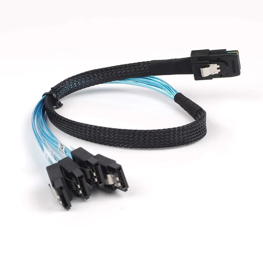 Mini SAS SFF-8087 zu 4 SATA 7 Pin Datenkabel Splitter Adapter, 12Gbps Festplattenkabel, Schwarz - Bild 3
