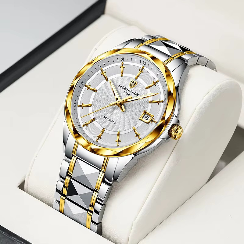 LIGE DESIGN Armbanduhr Automatik, Edelstahl, Saphirglas, Herren - Bild 6
