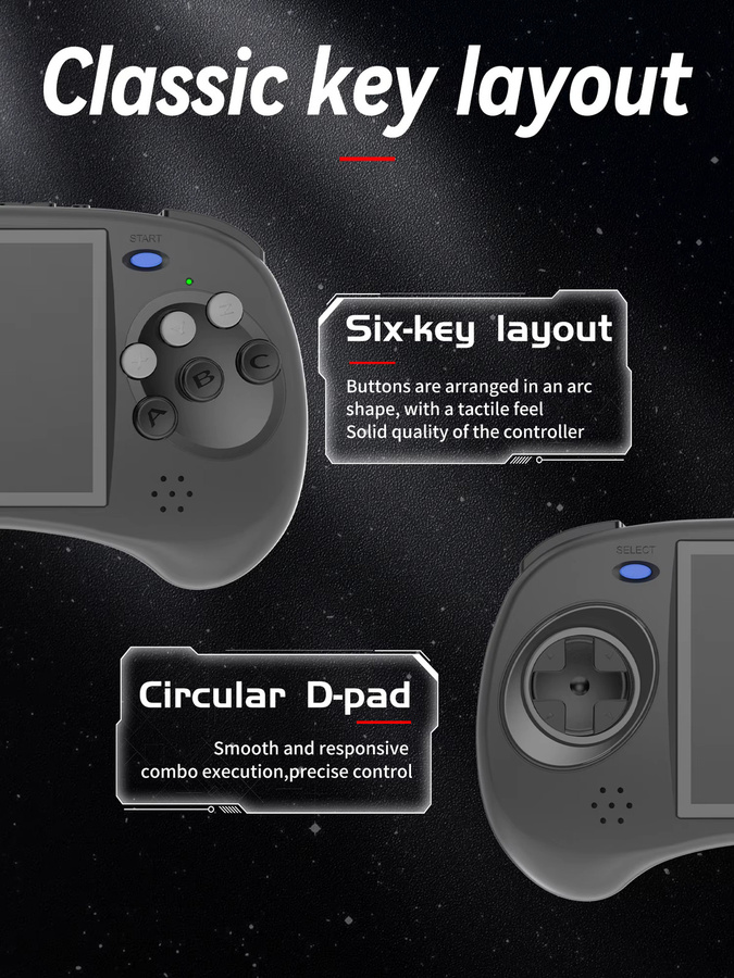 Anbernic RG ARC Retro-Spielekonsole Handheld-Emulator mit 4,0 Zoll Display in Schwarz und Grau - Bild 2
