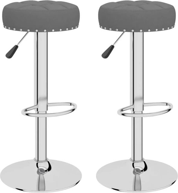 DELUKE Barhocker KENTR 2er Set Dunkelgrau Höhenverstellbar Drehbar mit Stoffbezug - Bild 1
