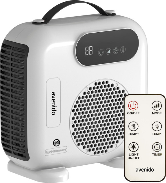 Avenido Heizlüfter und Ventilator mit Fernbedienung, 2000W, Weiß - Bild 1