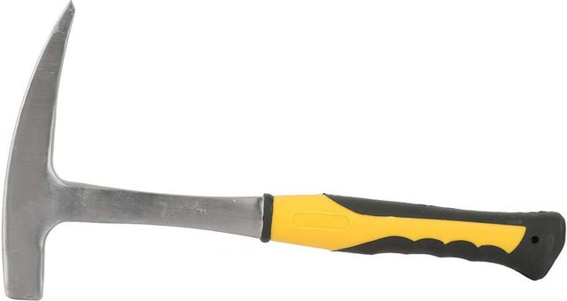 Geologischer Entenschnabelhammer mit Doppelkopf und Flachmaul in Gelb aus Edelstahl und Gummi - Bild 1