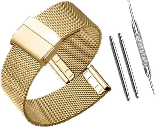 Uhrenarmband Edelstahl, Schwarz, Roségold, Unisex - Bild 1