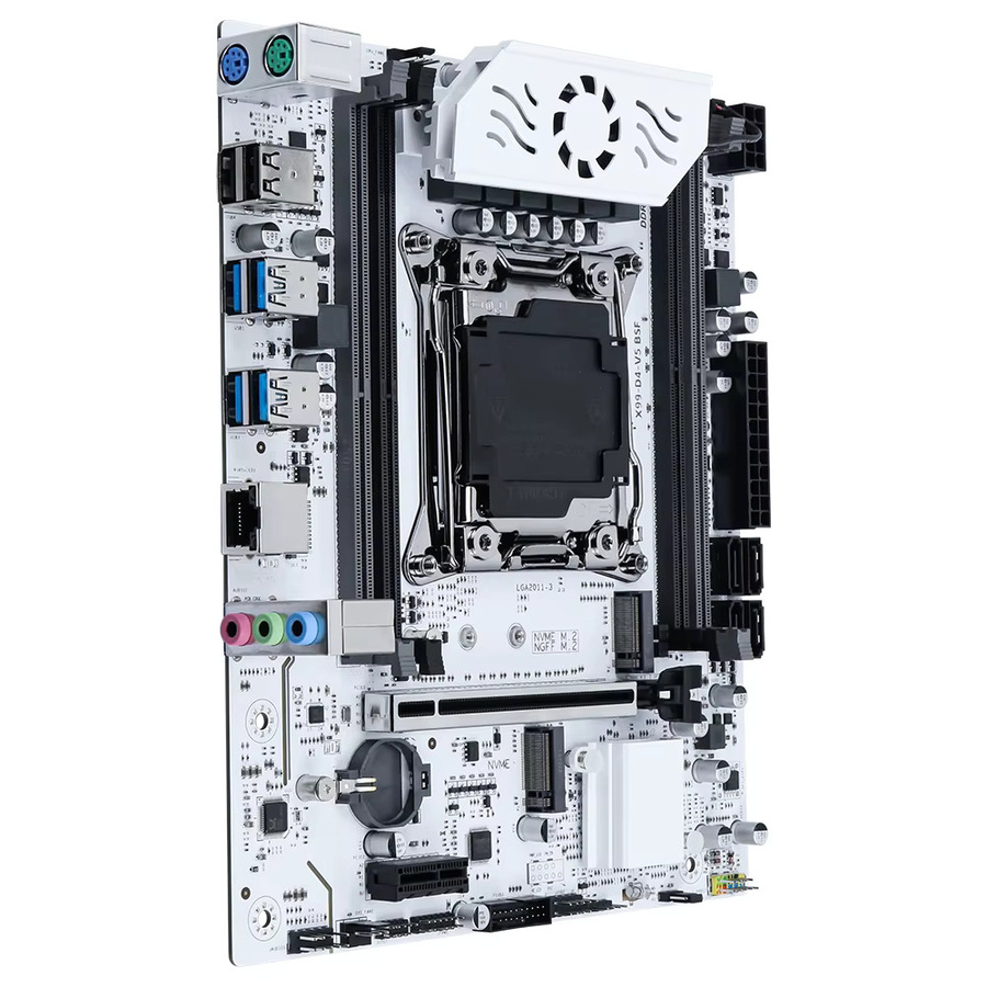 SOYO X99 Motherboard C612 Chipset mit LGA2011-3 Sockel, Dual Channel DDR4 Support, M.2 NVMe und TPM 2.0, Farbe: Weiß - Bild 3