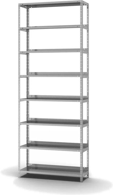 PROREGAL Aktenregal aus verzinktem Stahl mit 8 Ebenen, H x B x T: 255 x 100 x 30 cm - Bild 1
