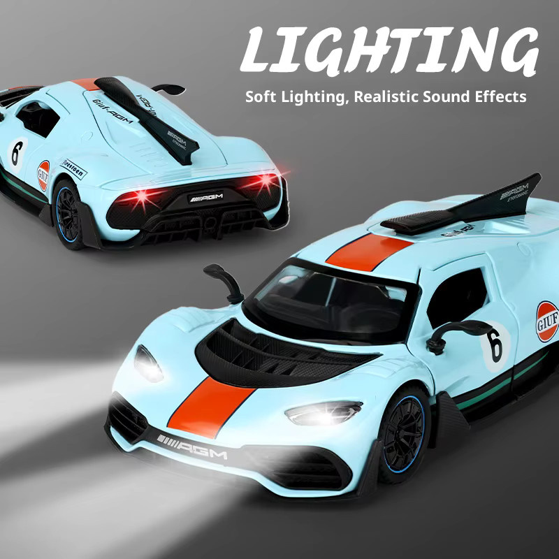 CCA Mercedes-Benz ONE Gulf Edition Automodell, Maßstab 1:32, Metall - Bild 5