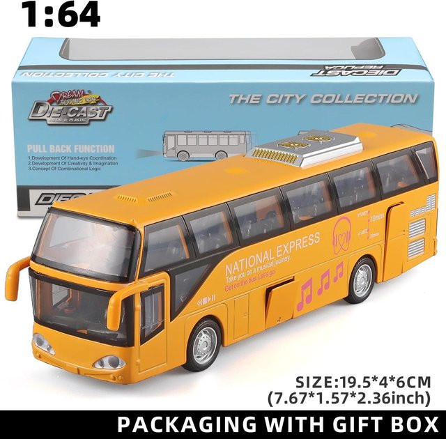 Linyi toy car Kinderbus Legierungsmodell, mit Sound- und Lichtfunktionen, 1:32, ab 14 Jahren - Bild 1