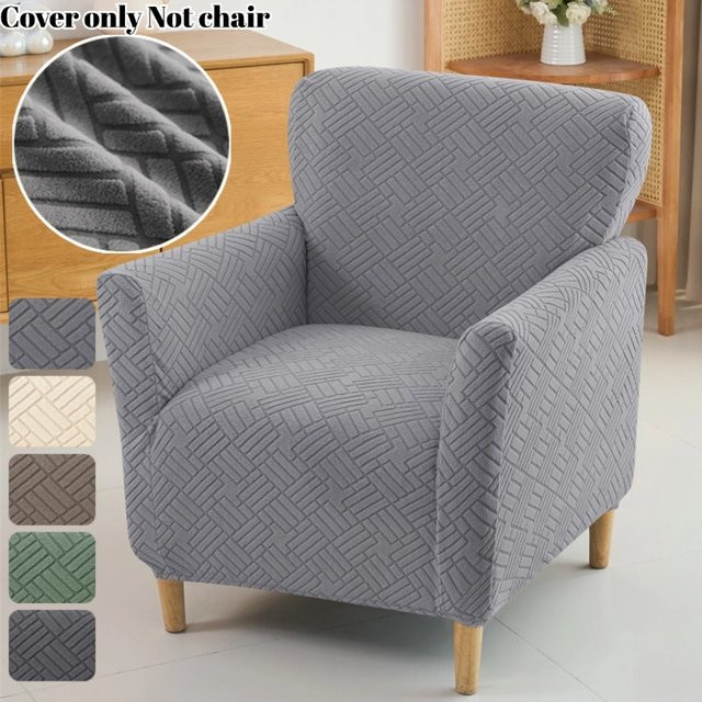 WANERQU Jacquard Sesselbezug in Grau, dehnbarer Einzelsofa-Schonbezug für deinen Sessel - Bild 1