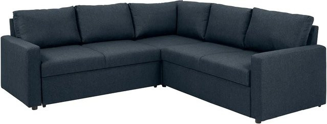ebuy24 Sacramento Ecksofa in Dunkelblau mit Ausziehfunktion und versteckter Aufbewahrung - Bild 1