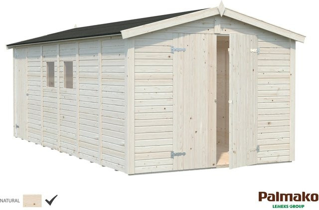 Palmako Holz-Gartenhaus Dan mit Satteldach in Braun inklusive Boden, B/H/T: 295 x 230 x 573 cm - Bild 1