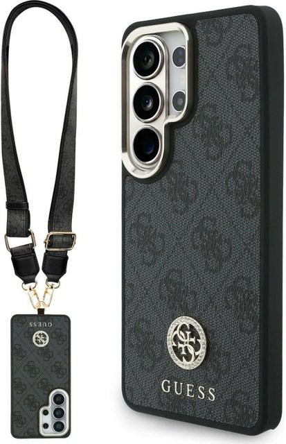GUESS MagSafe Hülle für Samsung Galaxy S26 Ultra S948 mit 4G Big Rhinestone Triangle Strap in Schwarz - Bild 1