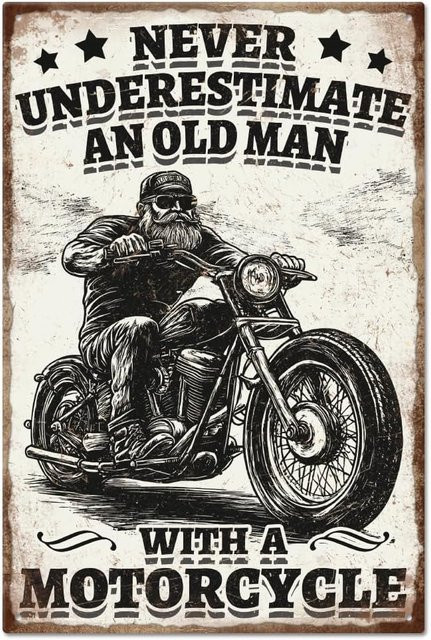 GLOBLELAND Vintage-Motorrad-Metallblechschild Kunstplakette B: 30 cm, H: 20 cm, Mehrfarbig - Bild 1
