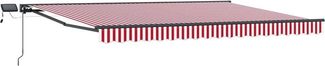 vidaXL Manueller Markisenrahmen mit LED-Beleuchtung in Anthrazit, B: 500 cm, T: 300 cm - Bild 1