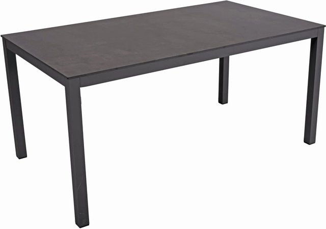 DELUKE Gartentisch DANIEL, moderner Terrassentisch aus Aluminium und Kunststoff in Grau, B/T/H: 158 x 90 x 74 cm - Bild 1