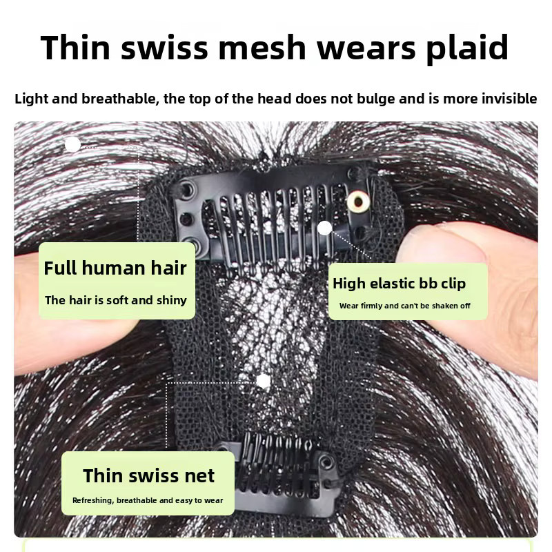 BitLamb Haarteil Topper, Echthaar, Gerade, Damen - Bild 2