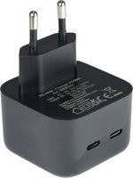 Inter-Tech Ladegerät PD-2036 mit 2x USB-C Anschlüssen in Schwarz - Bild 1