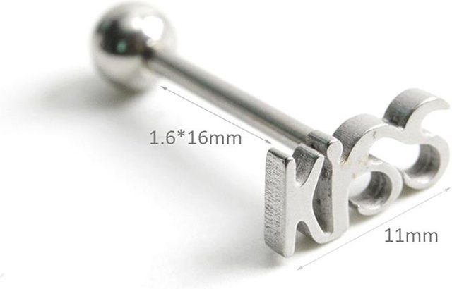 Ring Edelstahl, Finger Kuss Zunge, Unisex, Iridescent - Bild 1