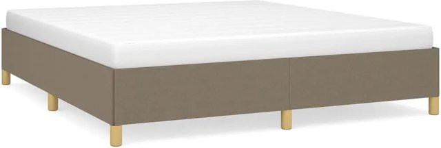 vidaXL Bettgestell aus Stoff in Taupe, modernes Polsterbett für Erwachsene, B/T/H: 163 x 160 x 203 cm - Bild 1