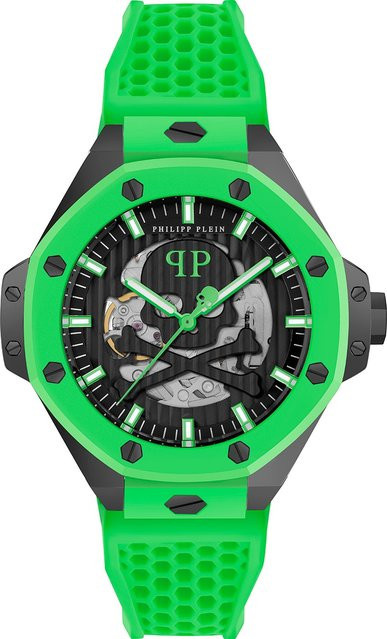 Philipp Plein Herrenuhr Automatik, Edelstahl, Schwarz, 46 mm, 5 ATM - Bild 1