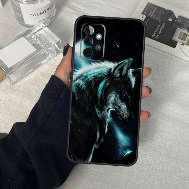 Samsung Galaxy Schutzhülle mit Wolf Motiv in Multicolor für verschiedene Modelle wie A06 A16 A26 A36 A56 A53 A32 A52 A33 A13 A55 A35 A15 A14 A34 A54 A17 - Bild 1