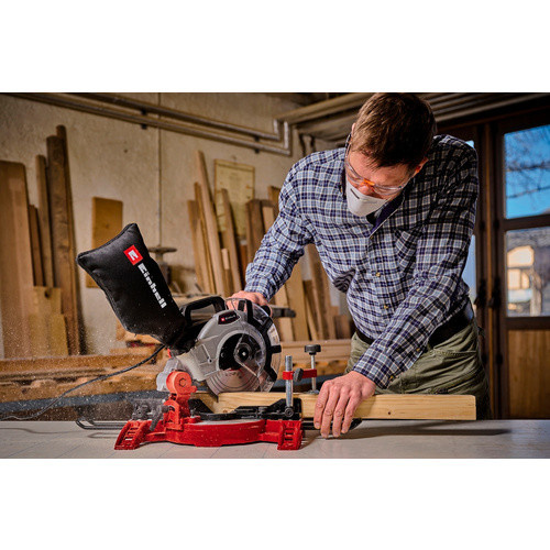 Einhell Kapp- und Gehrungssäge TC-MS 2112 in Rot/Schwarz mit 1400 W und 210 mm Sägeblattdurchmesser - Bild 3