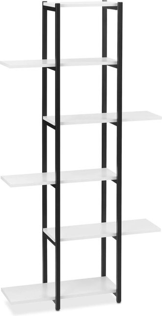 Relaxdays Pflanzenregal aus Metall und MDF in Weiß mit 6 Ablagen, Höhe: 150 cm, Breite: 78 cm, Tiefe: 24 cm - Bild 1