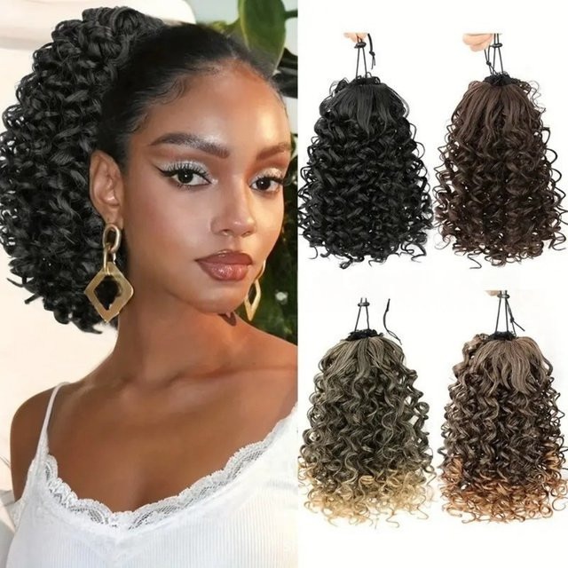 Inspiration Fashion Afro-Pferdeschwänze, Synthetisch, Lockig, mit Kordelzug - Bild 1