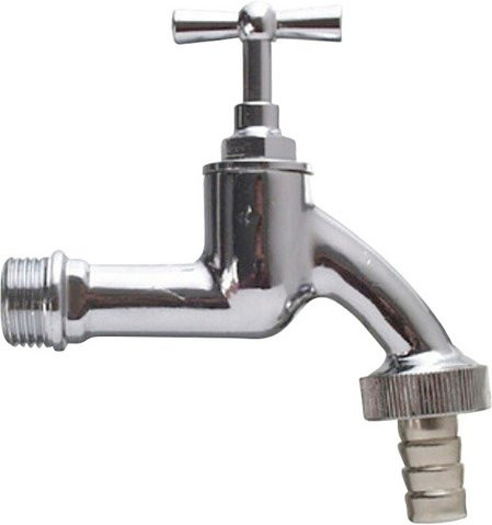 WELLWATER Auslaufventil aus Messing in Silber mit 1/2 Zoll Anschluss - Bild 1