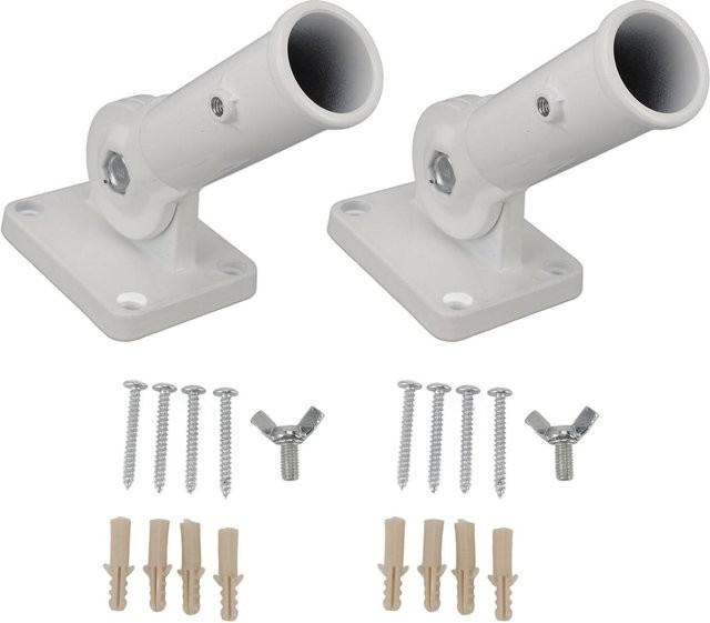 2 Stück Verstellbare Flaggenmast-Halterung von OutsideWorld aus Aluminiumlegierung, Wandhalterung in Grau, 180 Grad Multi-Positions-Halterung - Bild 1