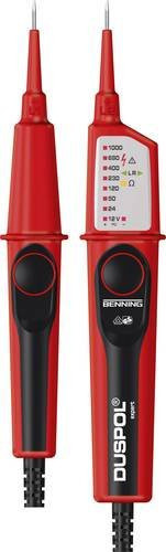 Benning DUSPOL expert Zweipoliger Spannungsprüfer CAT III 1000 V, CAT IV 600 V mit LED, Vibration und Akustik in Gelb und Rot - Bild 1