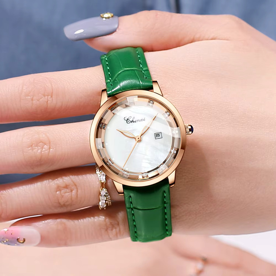 CHENXI Armbanduhr, Analoguhr, Quarz, Leder, Rund, Damen - Bild 2