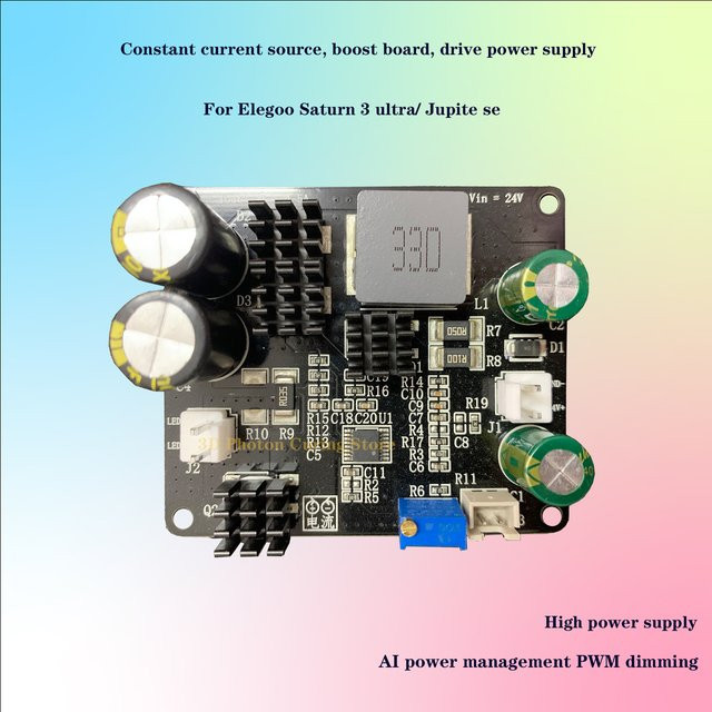 Elegoo AI Power Management PWM Dimming Konstantstromquelle Boost-Board Antriebsnetzteil für Elegoo Saturn 3 Ultra und Jupiter SE in Schwarz - Bild 1