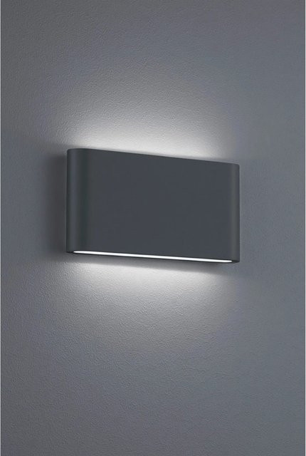 Trio LED-Wandleuchte Thames Anthrazit Up-Down Außenleuchte aus Aluminium-Druckguss B/T/H: 9,0 x 3,0 x 1,0 cm - Bild 1