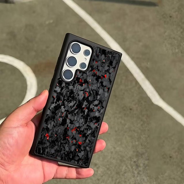 Handyhülle aus Carbon und Schmiedekohlefaser für Samsung Galaxy S26 S25 S24 S23 S22 S21 S20 FE Plus Ultra in Schwarz - Bild 1
