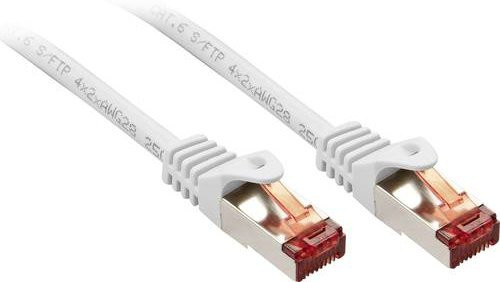 Lindy RJ45 Patchkabel CAT 6 S/FTP Ethernet LAN Kabel Weiß, Länge: 1,00 m - Bild 1