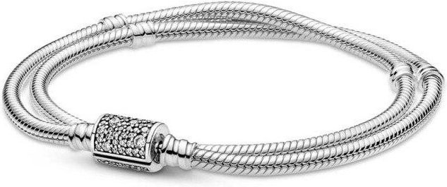 Moments-Armband 925 Silber, Schlangenkette, Weiß, Damen, 21 cm - Bild 1