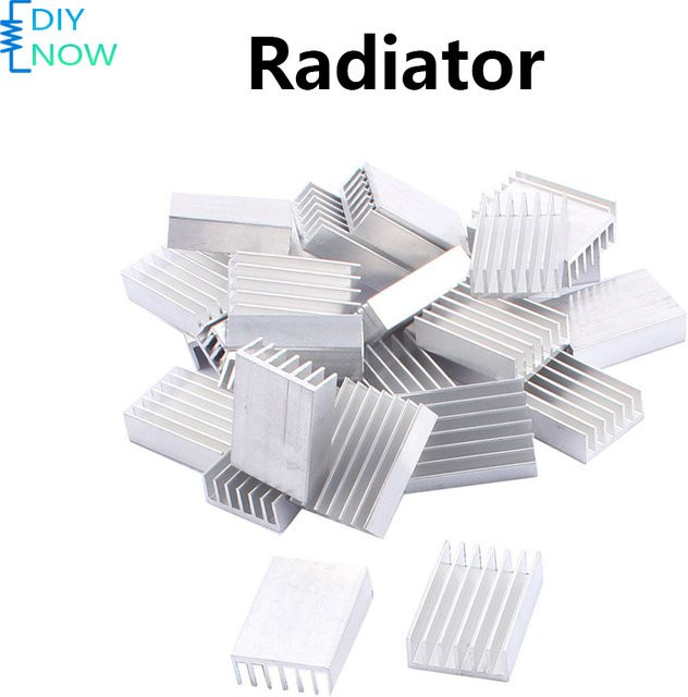 10 Stück Aluminium-Kühlkörper von DIY NOW in Silber für elektronische Chips zur Wärmeableitung, B/T/H: 20 x 14 x 6 mm - Bild 1