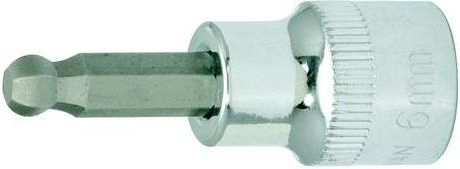 KS Tools CHROMEplus Bit-Stecknuss Innensechskant mit Kugelkopf 6mm, 3/8 Zoll, Silber - Bild 1