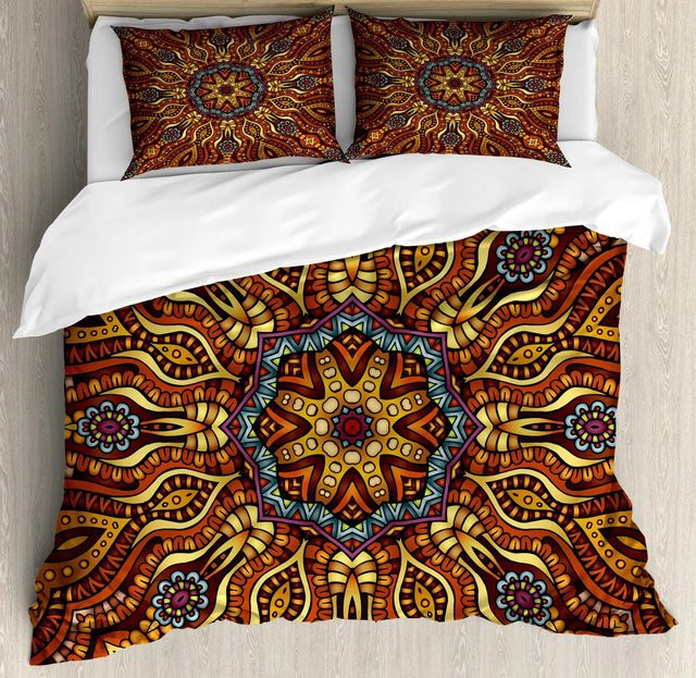 Your Warm Home Boho-Mandala Bettwäscheset mit Bettbezug und Kissenbezügen, Mehrfarbig, B/H: 240 x 210 cm - Bild 1