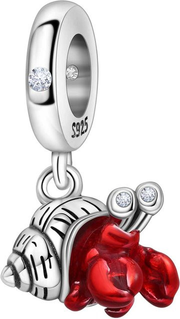 PANPOKI Anhänger 925 Silber, roter Einemuschelkrabben-Anhänger - Bild 1