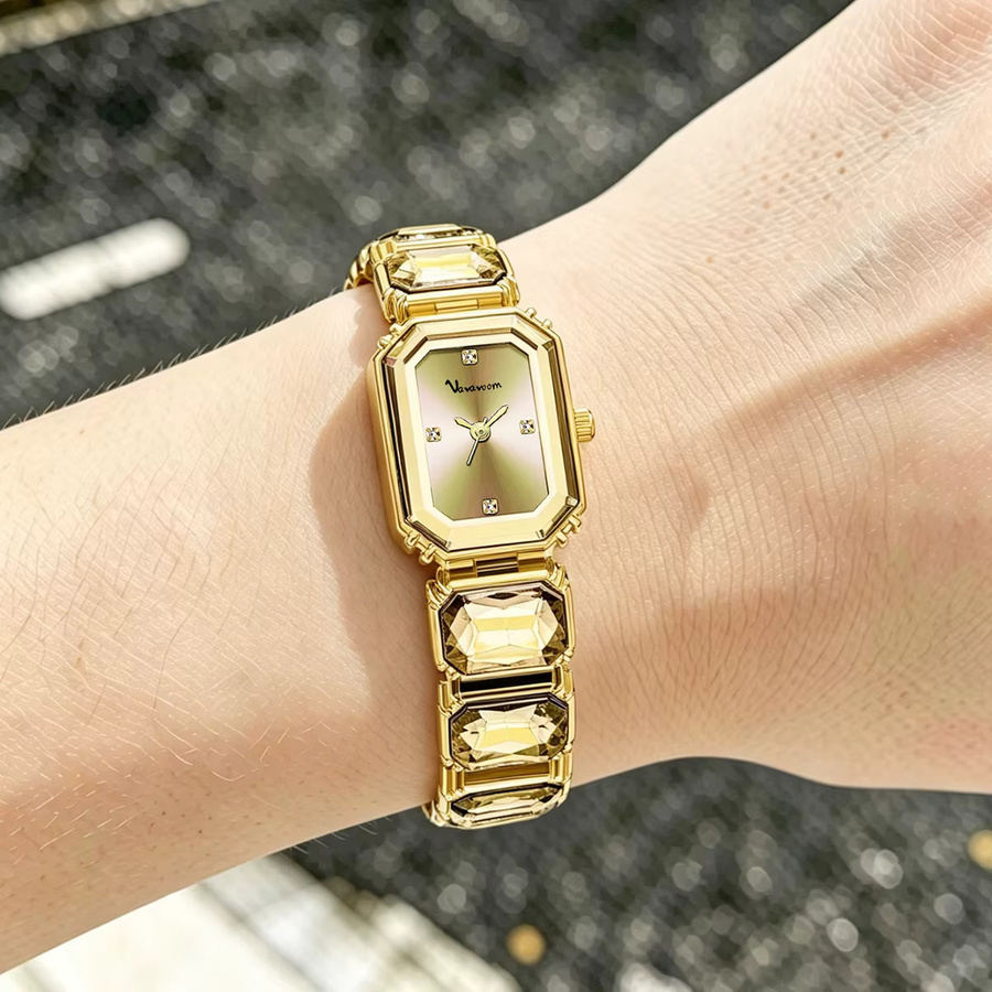 VA VA VOOM Armbanduhr, Edelstahl, Roségold, Quarz, Eckig, Damen - Bild 3