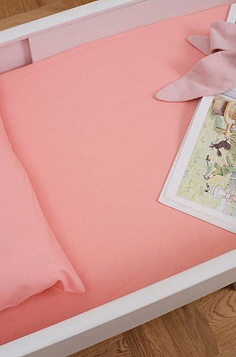Jotex ZACK MINI Organisches Spannbettlaken für die Krippe, Pink, 60 x 120 cm - Bild 1