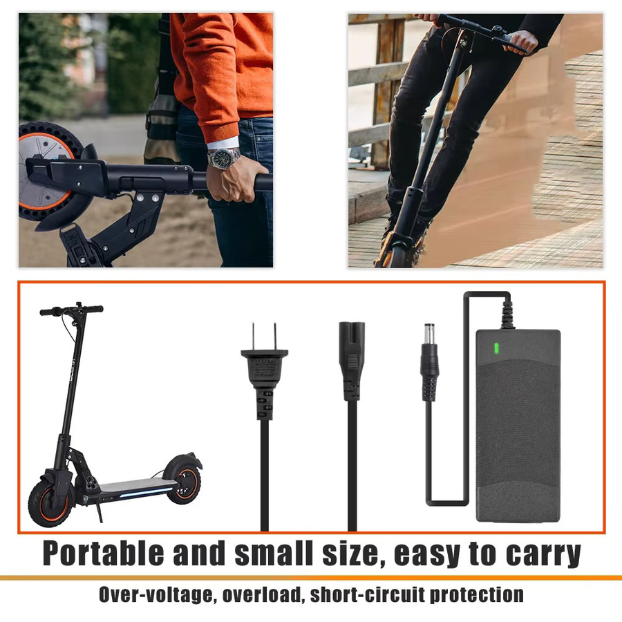 Kugoo Schnelles Ladegerät für elektrische Roller mit 42V 2Ah und Barrel-Plug in Schwarz - Bild 4