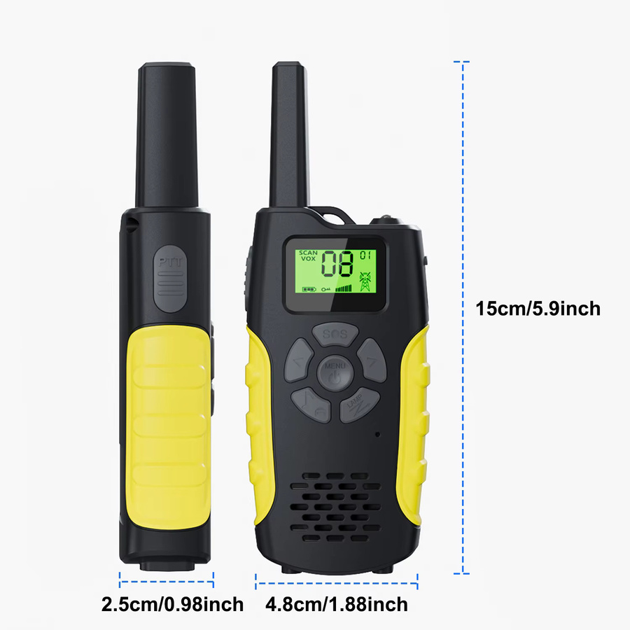 AWANFI Walkie-Talkies für Kinder mit 16 Kanälen, wiederaufladbar mit Li-Ion-Akku, inklusive Taschenlampe und VOX-Funktion - Bild 2