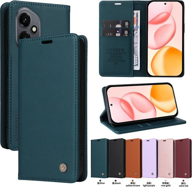 Magnetische Leder-Geldbörsen-Hülle für Honor 400 200 90 X5B X6B X7A X7 X8 X9 X8A X8C X9C X60 8A Pro Lite 4G 5G Premium Flip-Cover - Bild 1