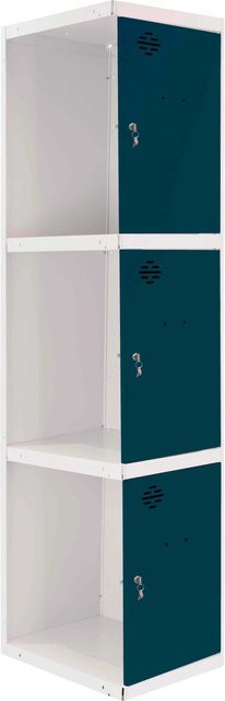 PROREGAL Spind AMEGO Anbaumodul mit 3 Abteilen, Schließfach Garderobe aus Metall, Weiß-Anthrazit, H x B x T: 180 x 40 x 50 cm - Bild 1