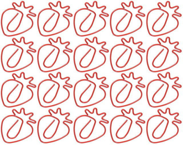 20 Stück GoolRC Büroklammern in Form von roten Erdbeeren als lustige Lesezeichen Clips für den Bürobedarf - Bild 1