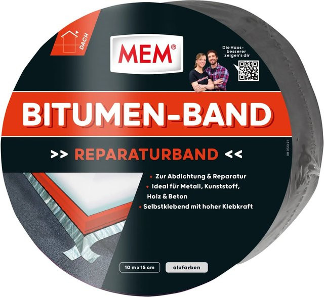 MEM Bitumen-Band Alu in Silber, Breite: 15 cm, Länge: 10 m - Bild 1