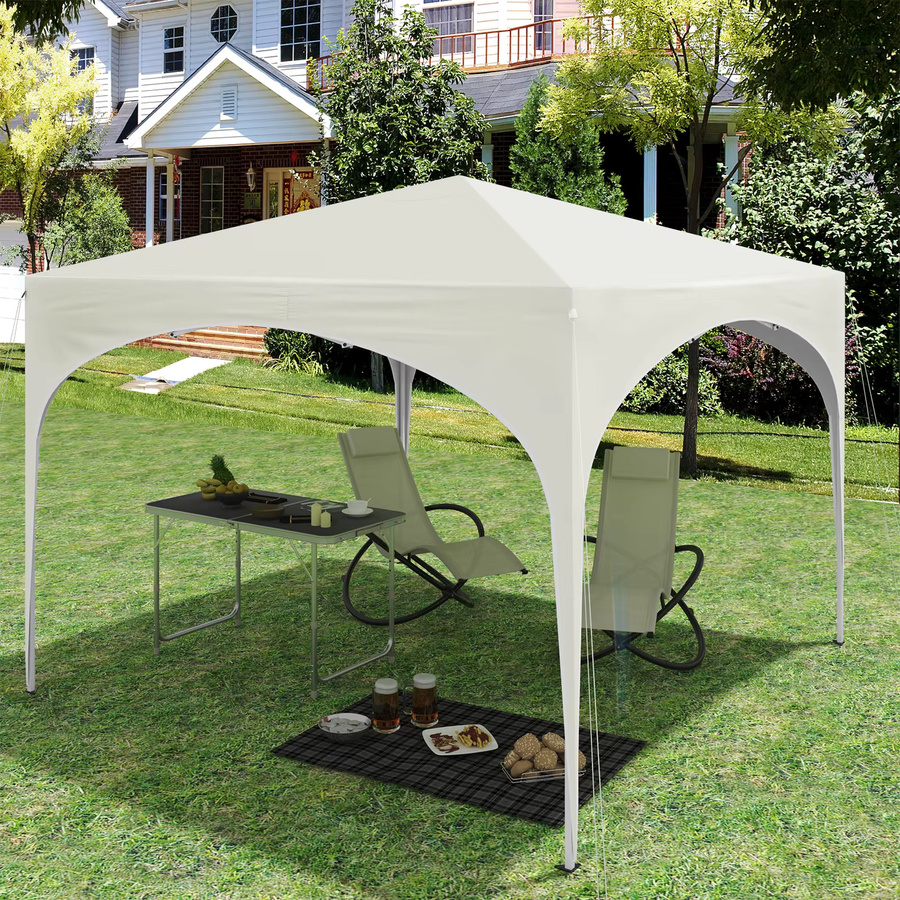 WOLTU Partyzelt Grau, Wasserdichtes Zusammenklappbares Pop-Up-Zelt mit Halbkreisdach für den Garten und Outdoor-Märkte, B/T/H: 300 x 300 x 300 cm - Bild 2